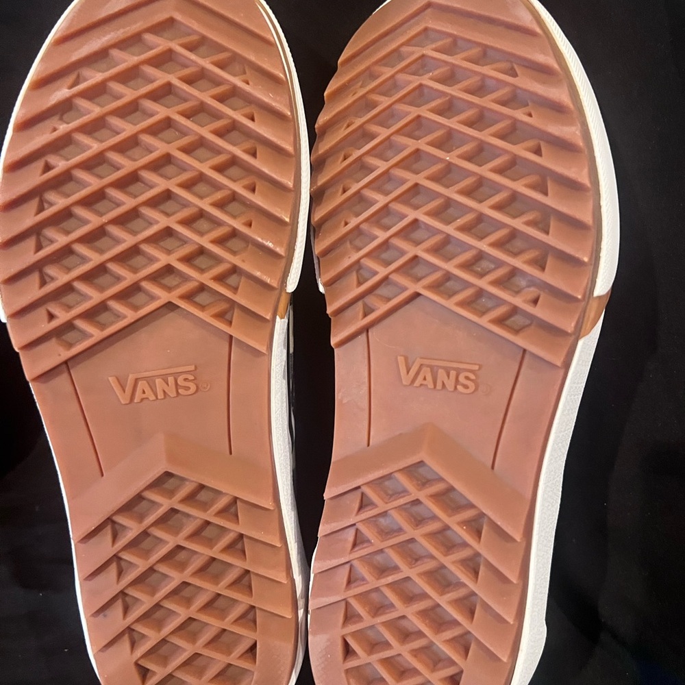 Vans Black and White Checkered Platform Slip Ons - Picture 6 of 8